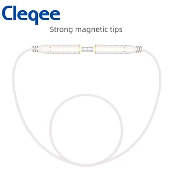 Cleqee 1PC Magnetni Test Vodi 30VAC 5A | Nizke Napetosti Magnetnega Skakalec Silikonski Kabel 1M - Bela T10005.6